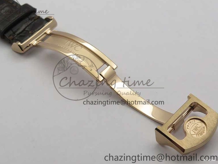 MIROTIME 0308 Compact Portugieser Perpetual Calendar IW503302 RG V9F 1:1 Best Edition White Dial on Brown Leather Strap A 7113